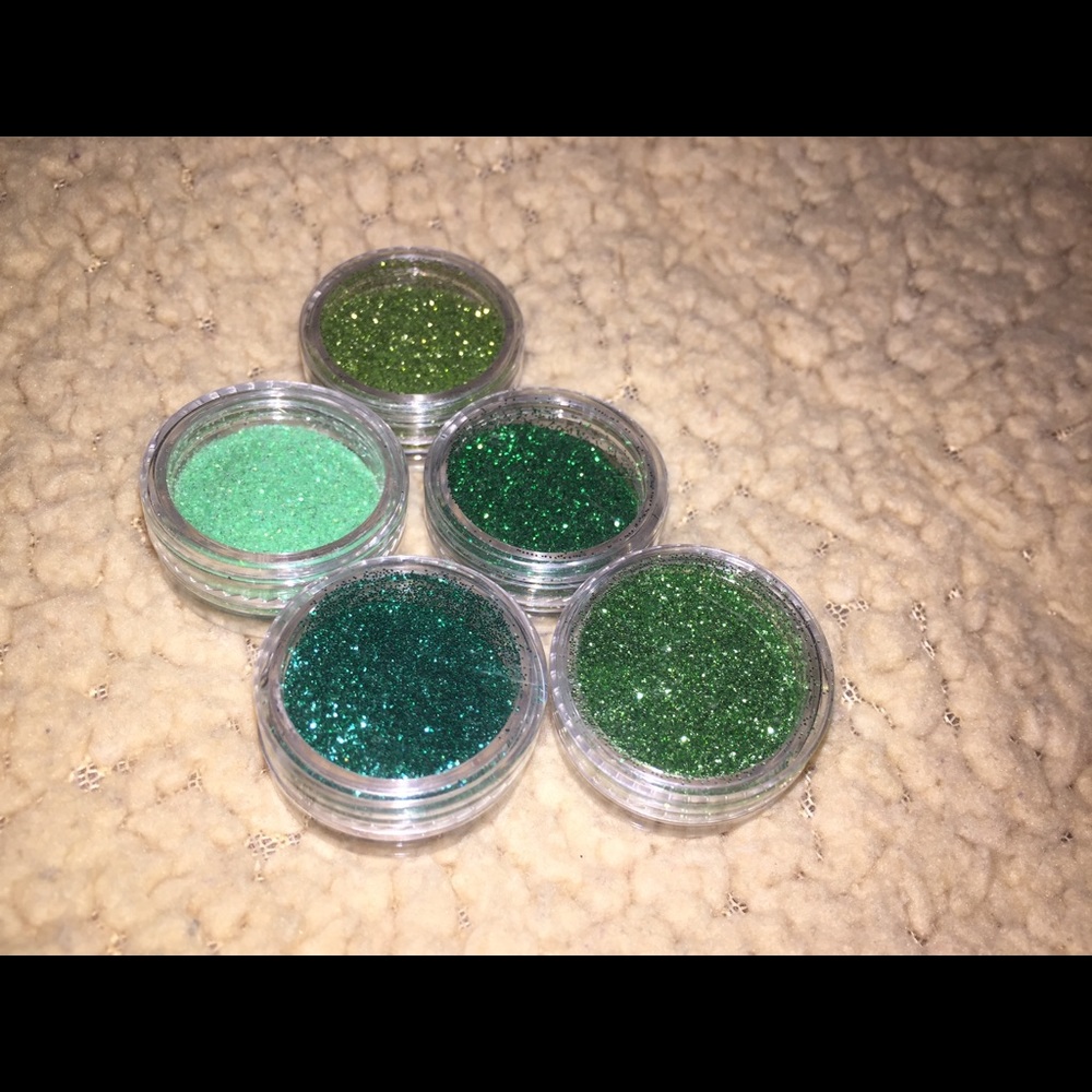 Green glitter eyeshadow bundle